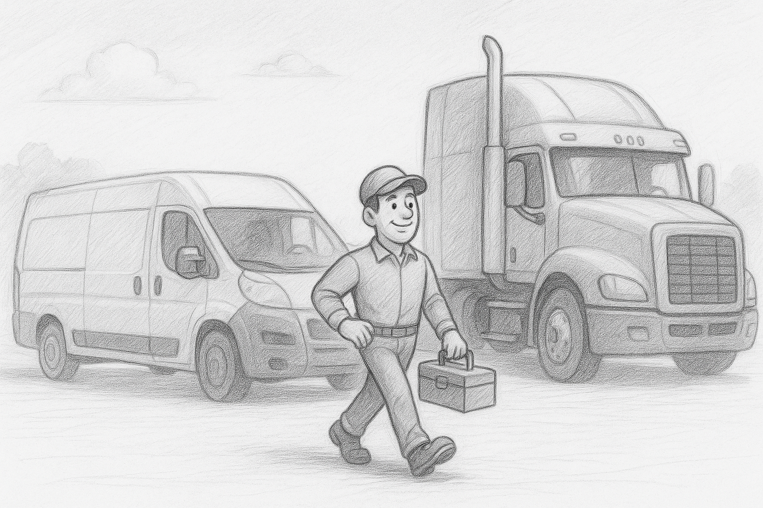 Mobile truck service team